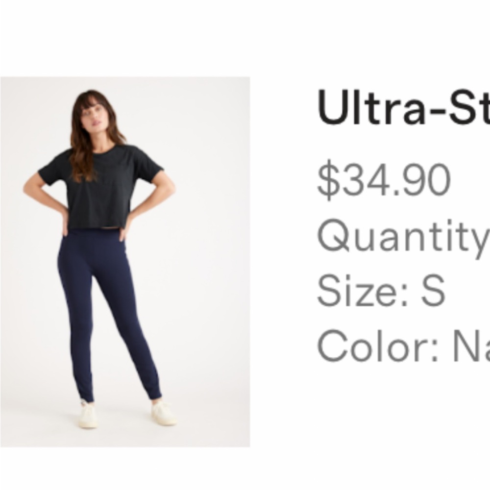 Quince Navy Women's Leggings Ultra Stretch